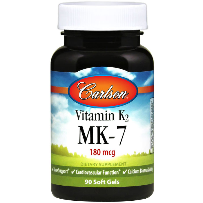 Vitamin K2 MK-7 180 mcg, 90 Soft Gels, Carlson Labs