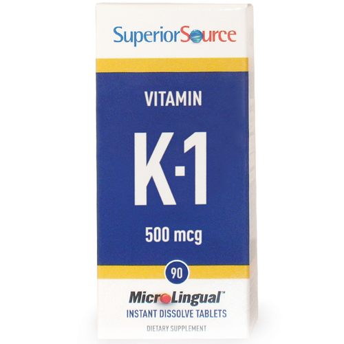 Vitamin K1 500 mcg, 90 Instant Dissolve Tablets, Superior Source