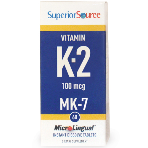 Vitamin K2 100 mcg (MK7), 60 Instant Dissolve Tablets, Superior Source