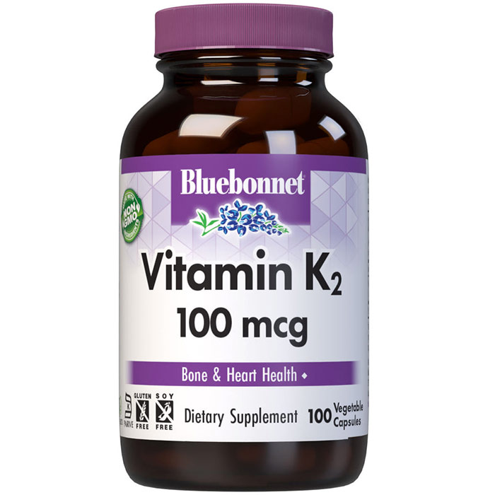 Vitamin K2 100 mcg, 100 Vcaps, Bluebonnet Nutrition