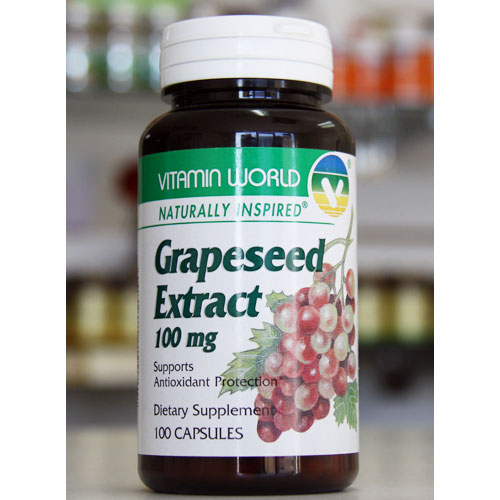 Vitamin World, Grapeseed Extract 100 mg, 100 Capsules