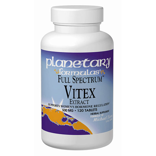 Planetary Herbals Vitex Extract (Chaste Berry Extract) 500mg Full Spectrum 120 tabs, Planetary Herbals