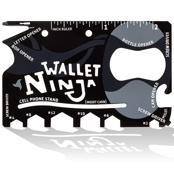 Wallet Ninja Multi Tool, Credit Card Size Steel Pocket Tool