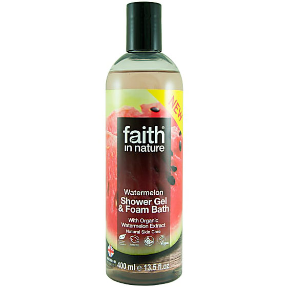 Watermelon Shower Gel & Foam Bath, 13.5 oz, Faith in Nature