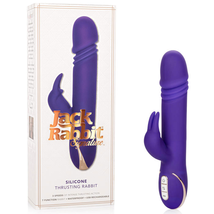 Premium Jack Rabbit Silicone Thrusting Rabbit Vibrator, California Exotic Novelties