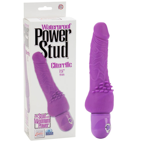 Waterproof Power Stud Cliterrific Vibrating Dong, Purple, California Exotic Novelties