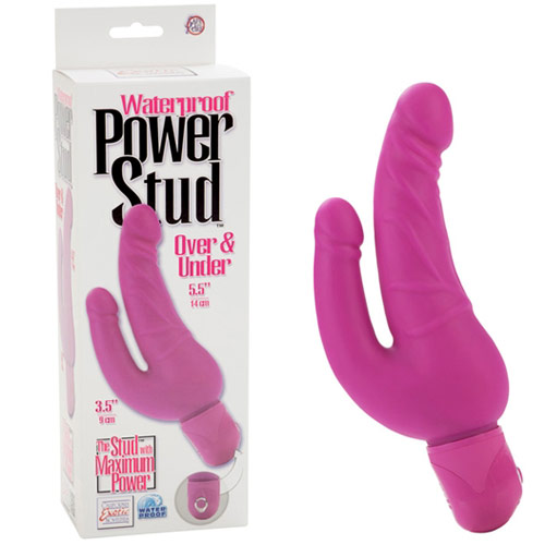 Waterproof Power Stud Over & Under Vibrating Dong, Pink, California Exotic Novelties