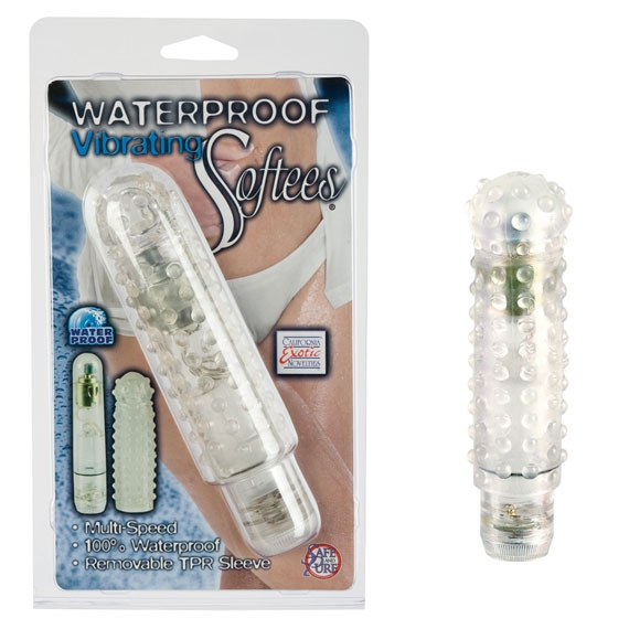 Waterproof Softees Stimulator - Clear, Soft & Stretchy Vibrator, California Exotic Novelties