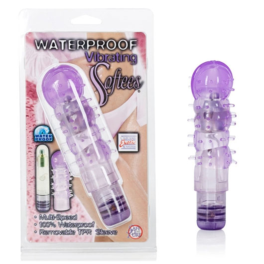 Waterproof Softees Stimulator - Purple, Soft & Stretchy Vibrator, California Exotic Novelties