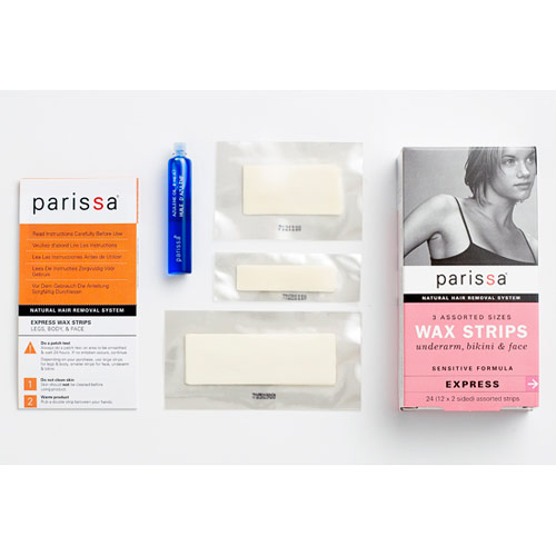 Wax Strips, 3 Assorted Sizes, 24 Strips, Parissa Natural Hair Removal