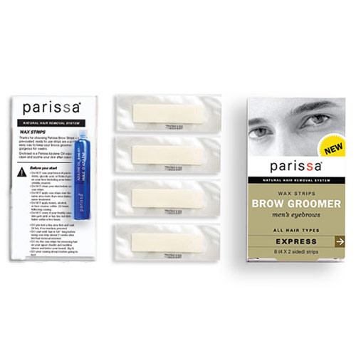 Parissa Natural Hair Removal Wax Strips, Men's Brow Groomer, 8 Strips, Parissa Natural Hair Removal