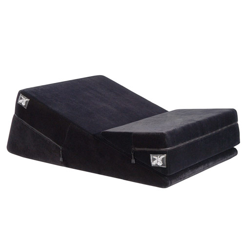 Wedge/Ramp Combo 24 Inch (Average), Microfiber Black, Liberator Bedroom Adventure Gear