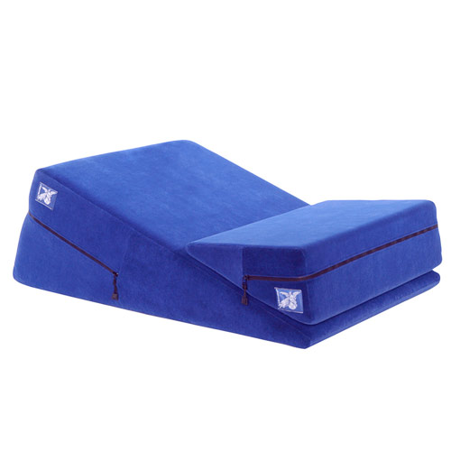 Wedge/Ramp Combo 24 Inch (Average), Microfiber Blue, Liberator Bedroom Adventure Gear