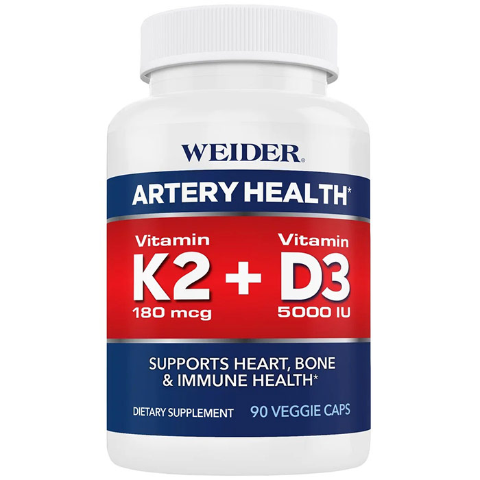 Weider Artery Health with Vitamin K2, 60 Veggie Caps