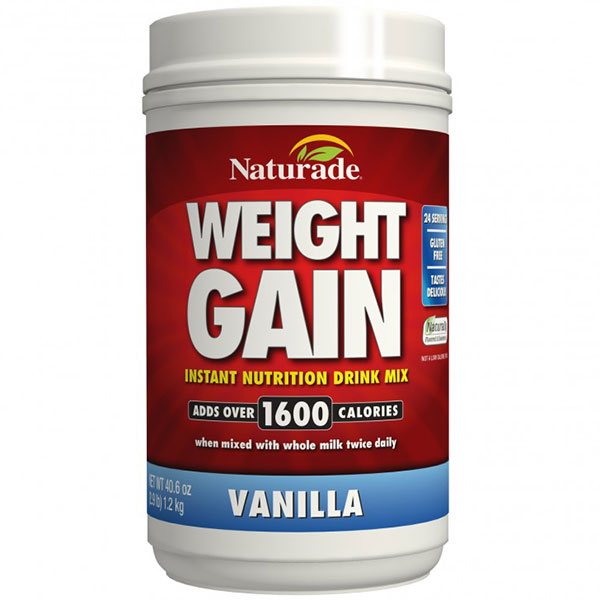 Naturade Weight Gain Powder Sugar Free Vanilla, 40 oz, Naturade