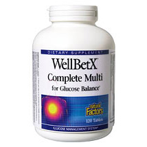 WellBetX Complete Multi for Glucose Balance 120 Tablets, Natural Factors