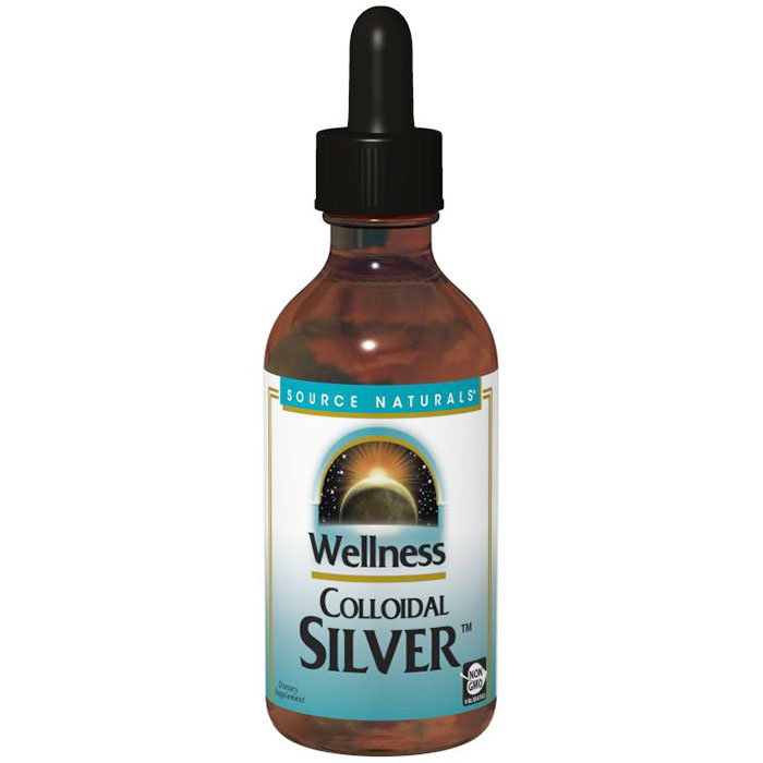 Wellness Colloidal Silver 45 PPM Liquid, 2 oz, Source Naturals