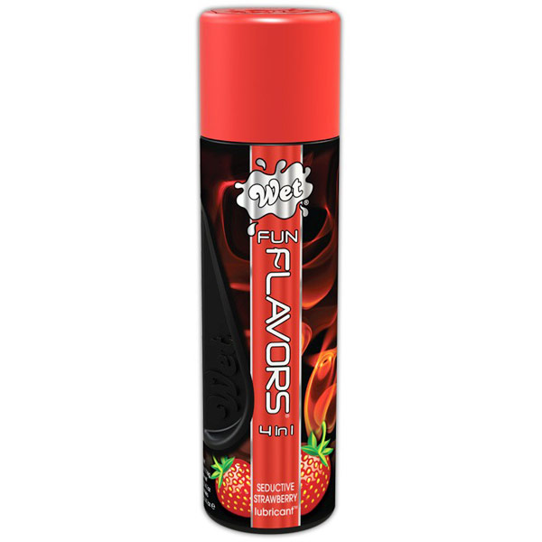 Wet Fun Flavors 4-in-1 Lubricant - Seductive Strawberry, 4.1 oz, WET International