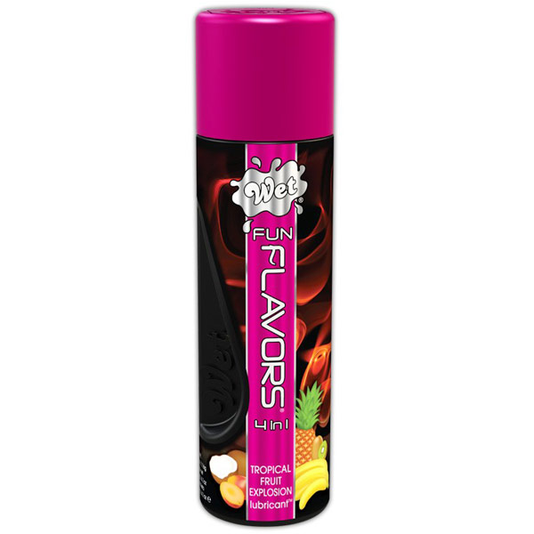 Wet Fun Flavors 4-in-1 Lubricant - Tropical Fruit Explosion, 4.1 oz, WET International