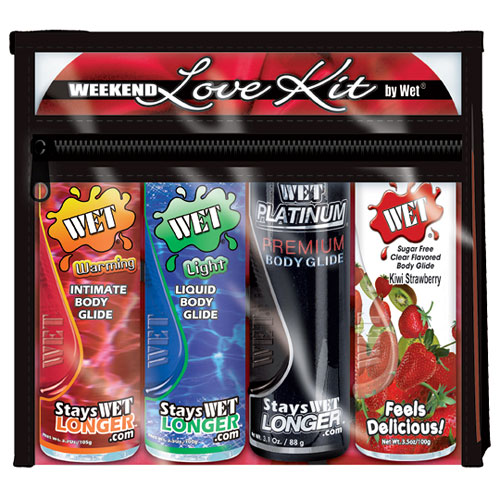 WET International Weekend Love Kit, Lubricants in Zip Bag, WET International