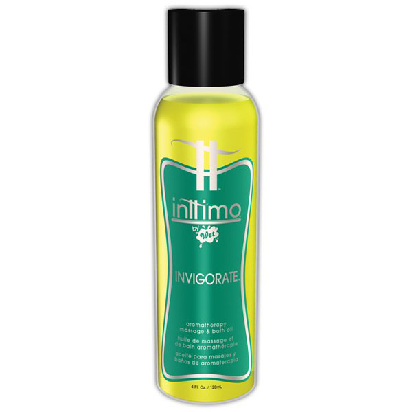 Inttimo by Wet Aromatherapy Massage & Bath Oil - Invigorate, 4 oz, WET International