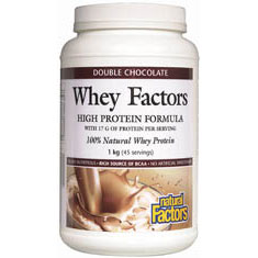 Whey Factors - Chocolate, 100% Natural Whey Protein, 2 lb, Natural Factors