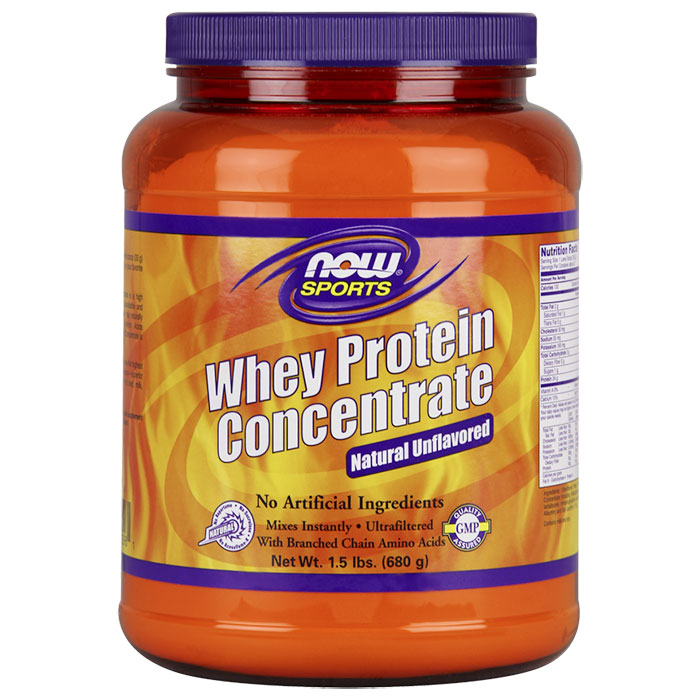 Whey Protein Concentrate, Natural Unflavored, 1.5 lb, NOW Foods