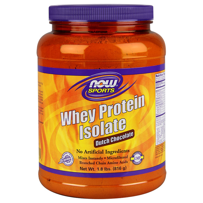 Whey Protein Isolate Chocolate, 1.8 lb, NOW Foods