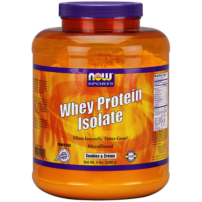 NOW Foods Whey Protein Isolate - Cookies & Creme, 5 lb, NOW Foods