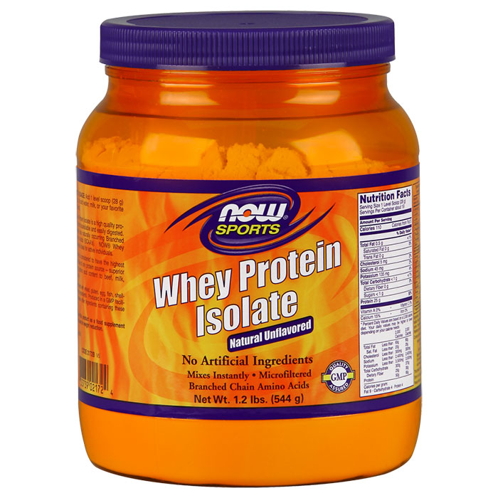 Whey Protein Isolate 100% Pure, 1.2 lb, NOW Foods