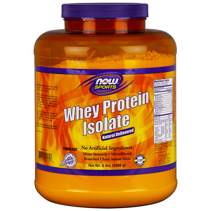 NOW Foods Whey Protein Isolate 100% Pure 5 lb, NOW Foods