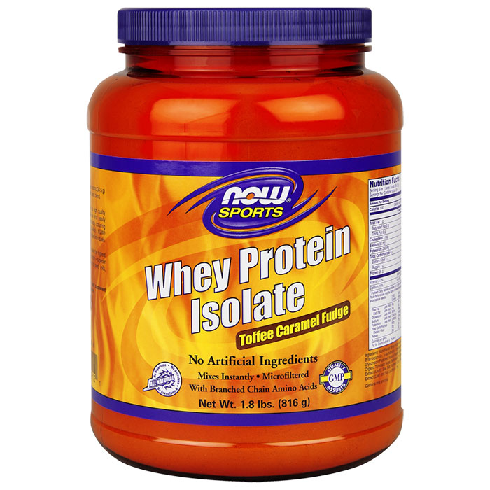 Whey Protein Isolate - Toffee Caramel Fudge, 1.8 lb, NOW Foods