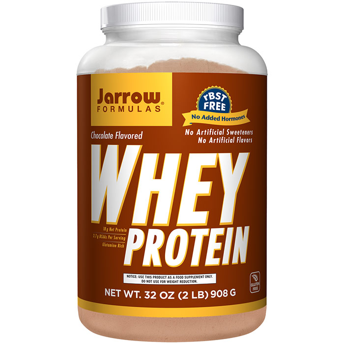 Whey Protein Powder, Chocolate Flavor, 2 lbs, Jarrow Formulas