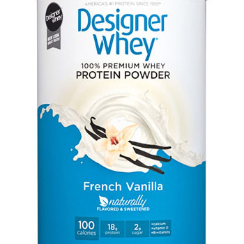 100% Premium Whey Protein Powder, French Vanilla, 12 oz, Designer Whey