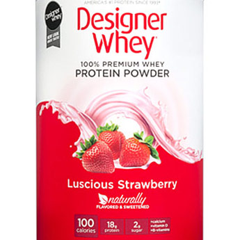 100% Premium Whey Protein Powder, Stawberry, 12 oz, Designer Whey