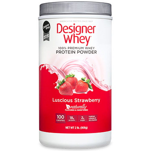 100% Premium Whey Protein Powder, Stawberry, 2 lb, Designer Whey