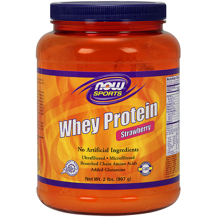 Whey Protein Strawberry 2 lb, NOW Foods