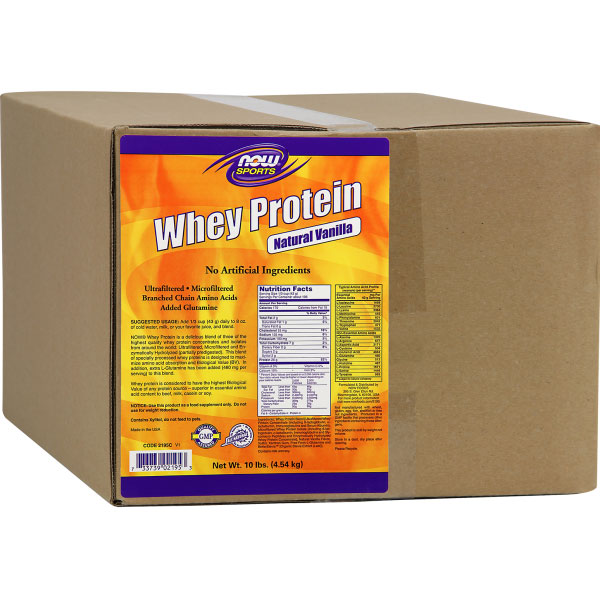 Whey Protein Vanilla Mega Pack, 10 lb, NOW Foods