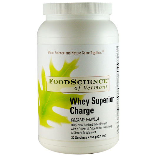 FoodScience Of Vermont Whey Superior Charge Vanilla Powder, 30 Servings, FoodScience Of Vermont