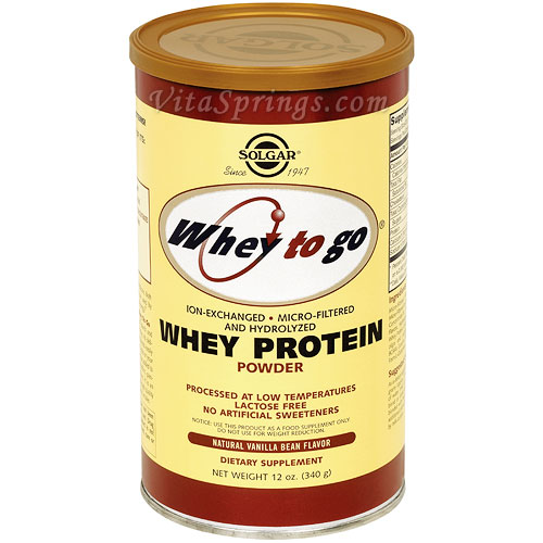 Whey To Go Protein Powder - Natural Vanilla Bean Flavor, 12 oz, Solgar