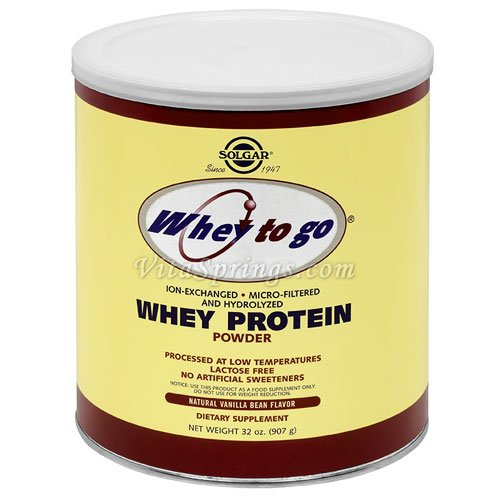 Whey To Go Protein Powder - Natural Vanilla Bean Flavor, 32 oz, Solgar