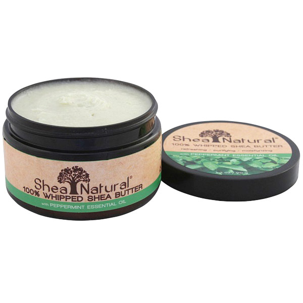 100% Whipped Shea Butter with Peppermint Essential Oil, 3.2 oz, Shea Natural