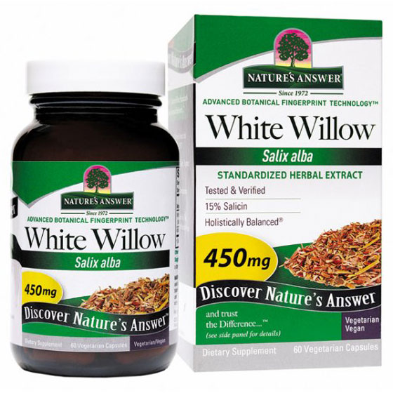 White Willow Bark Extract Standardized, 60 Vegetarian Capsules, Natures Answer