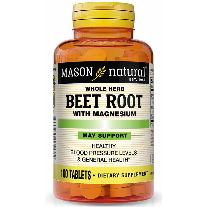 Whole Herb Beet Root with Magnesium, 100 Tablets, Mason Natural