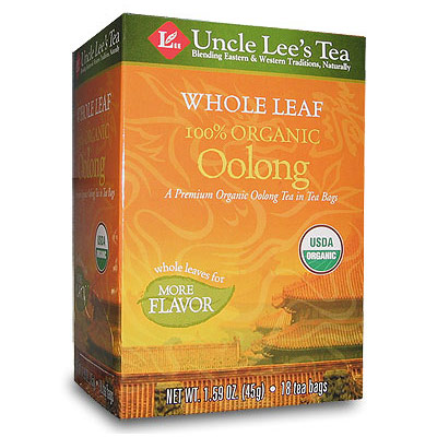 Whole Leaf Organic Oolong Tea, 18 Tea Bags x 12 Box, Uncle Lees Tea