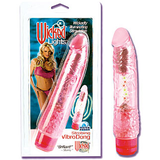 Wicked Lights Stormy Strobing Vibro Dong - Pink, California Exotic Novelties