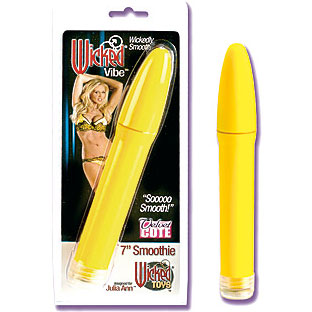 Wicked Vibe Julia Ann 7 Inch Smoothie - Yellow, California Exotic Novelties