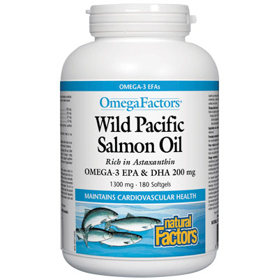 Wild Alaskan Salmon Oil, Omega Factors, Value Size, 180 Softgels, Natural Factors