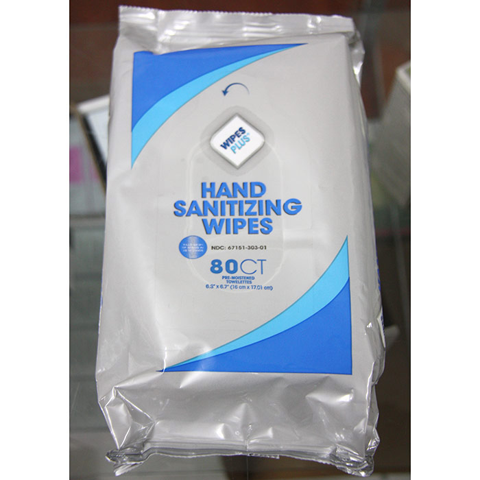 WipesPlus Hand Sanitizing Wipes, Alcohol Free, 80 ct