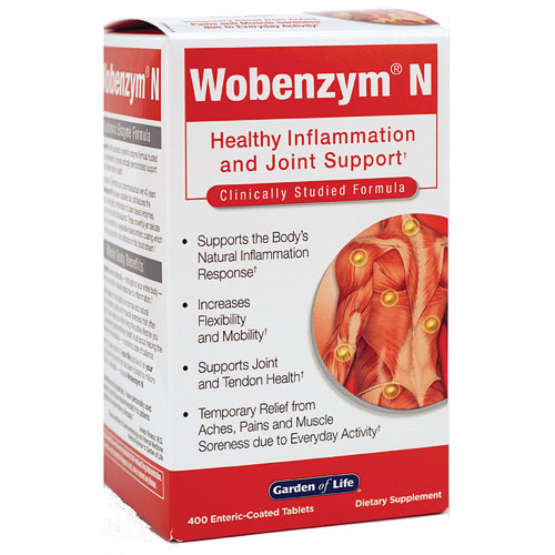 Wobenzym N, 400 Enteric-Coated Tablets, Garden of Life